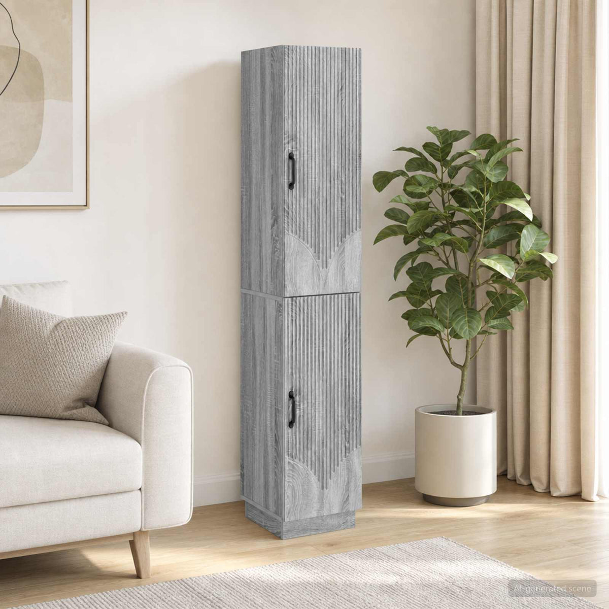 Cabinet Set 2 pcs Engineered Wood Grey sonoma