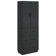 vidaXL Cabinet Set 2 pcs 66 x 34.5 x 87 cm Engineered Wood Black 2