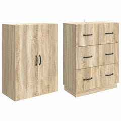 vidaXL Cabinet Set 2 pcs 66 x 34.5 x 87 cm Engineered Wood Sonoma Oak 4
