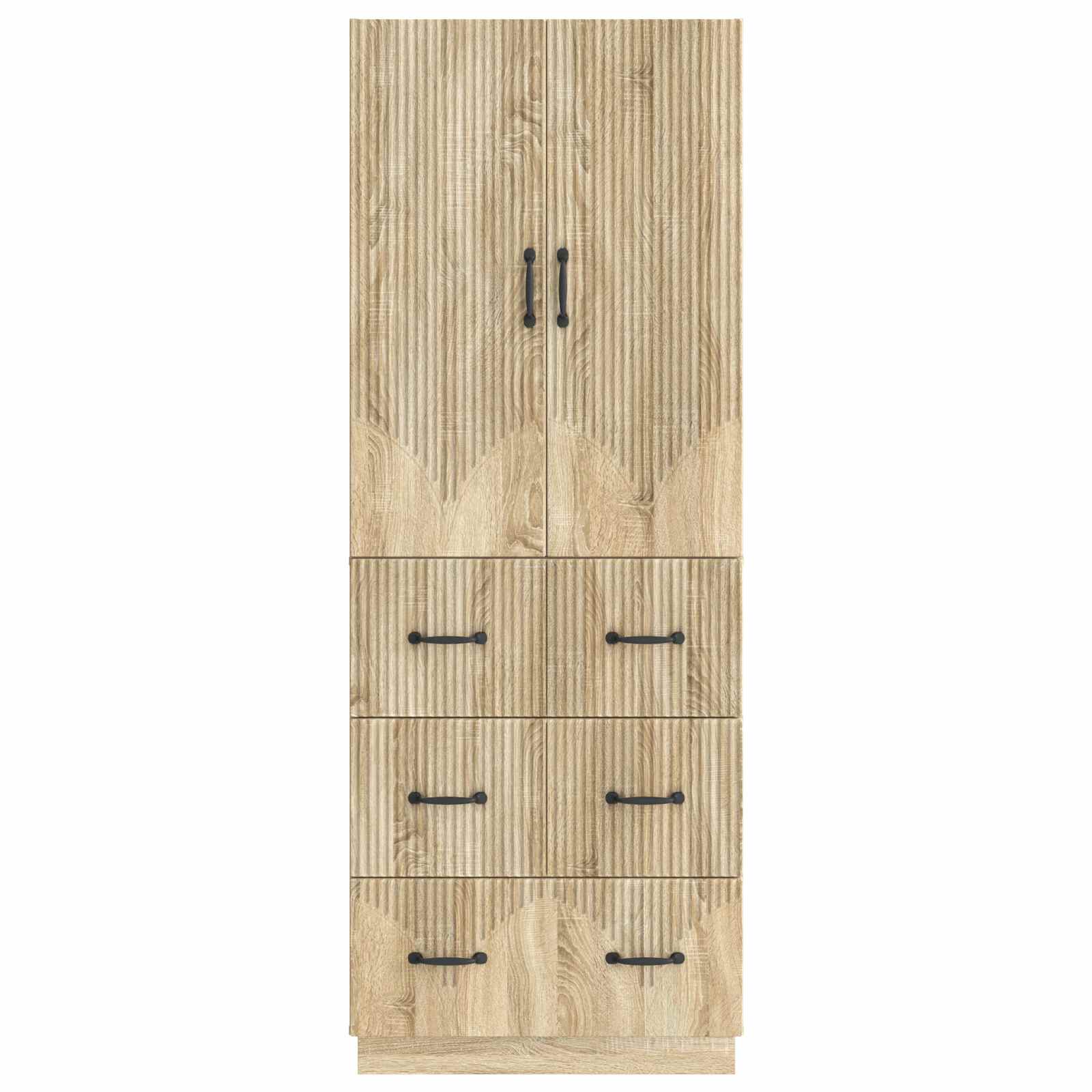 vidaXL Cabinet Set 2 pcs 66 x 34.5 x 87 cm Engineered Wood Sonoma Oak 5