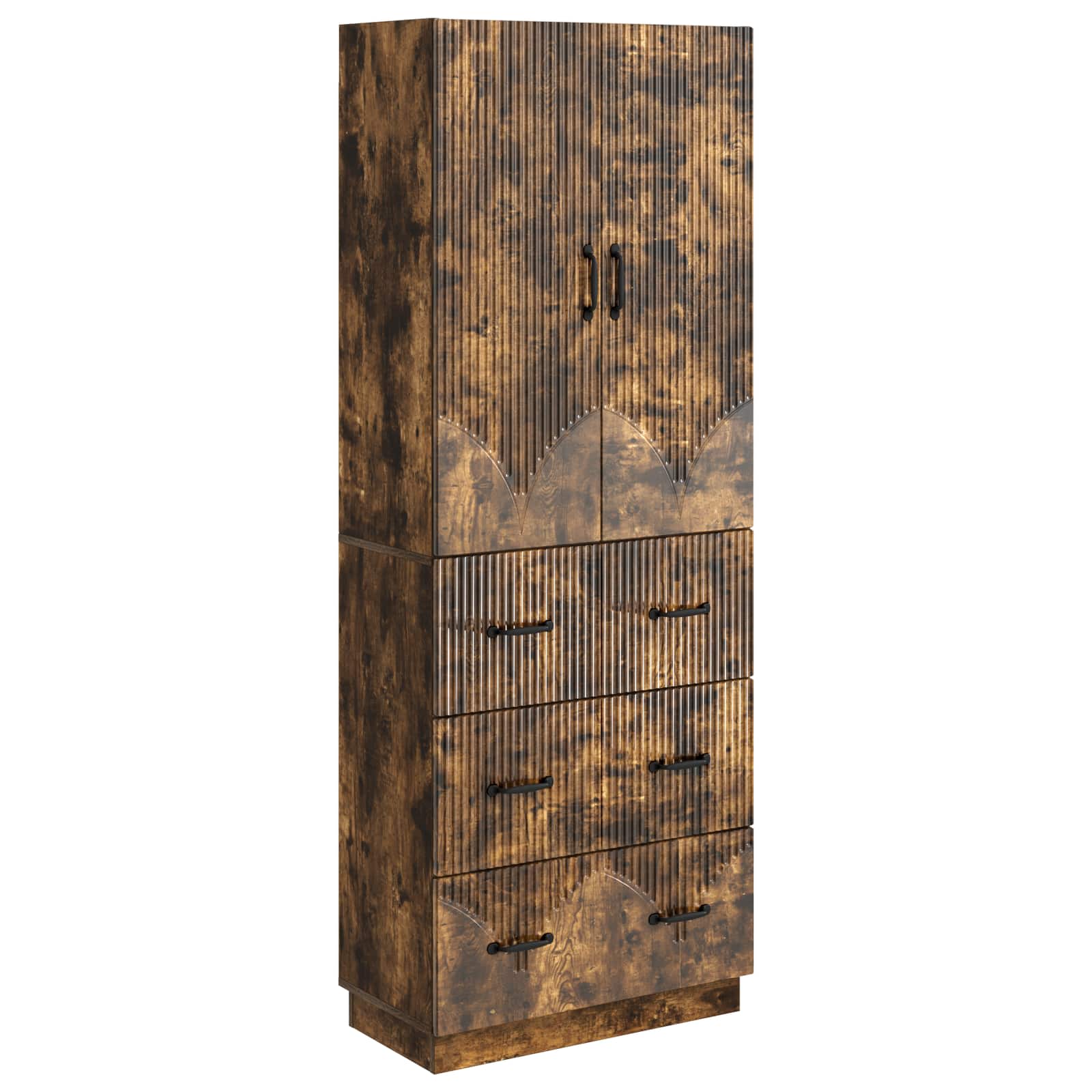 vidaXL Cabinet Set 2 pcs 66 x 34.5 x 87 cm Engineered Wood Smoked Oak 2