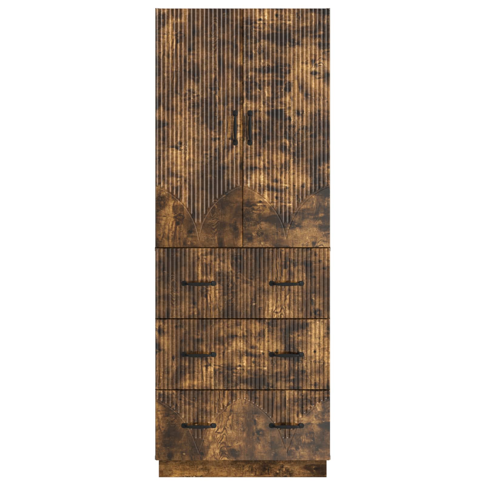 vidaXL Cabinet Set 2 pcs 66 x 34.5 x 87 cm Engineered Wood Smoked Oak 5