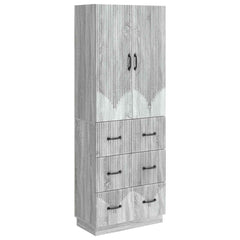 vidaXL Cabinet Set 2 pcs 66 x 34.5 x 87 cm Engineered Wood Grey Sonoma 2