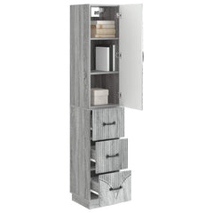 vidaXL Cabinet Set 2 pcs 33 x 34.5 x 87 cm Engineered Wood Grey Sonoma 3