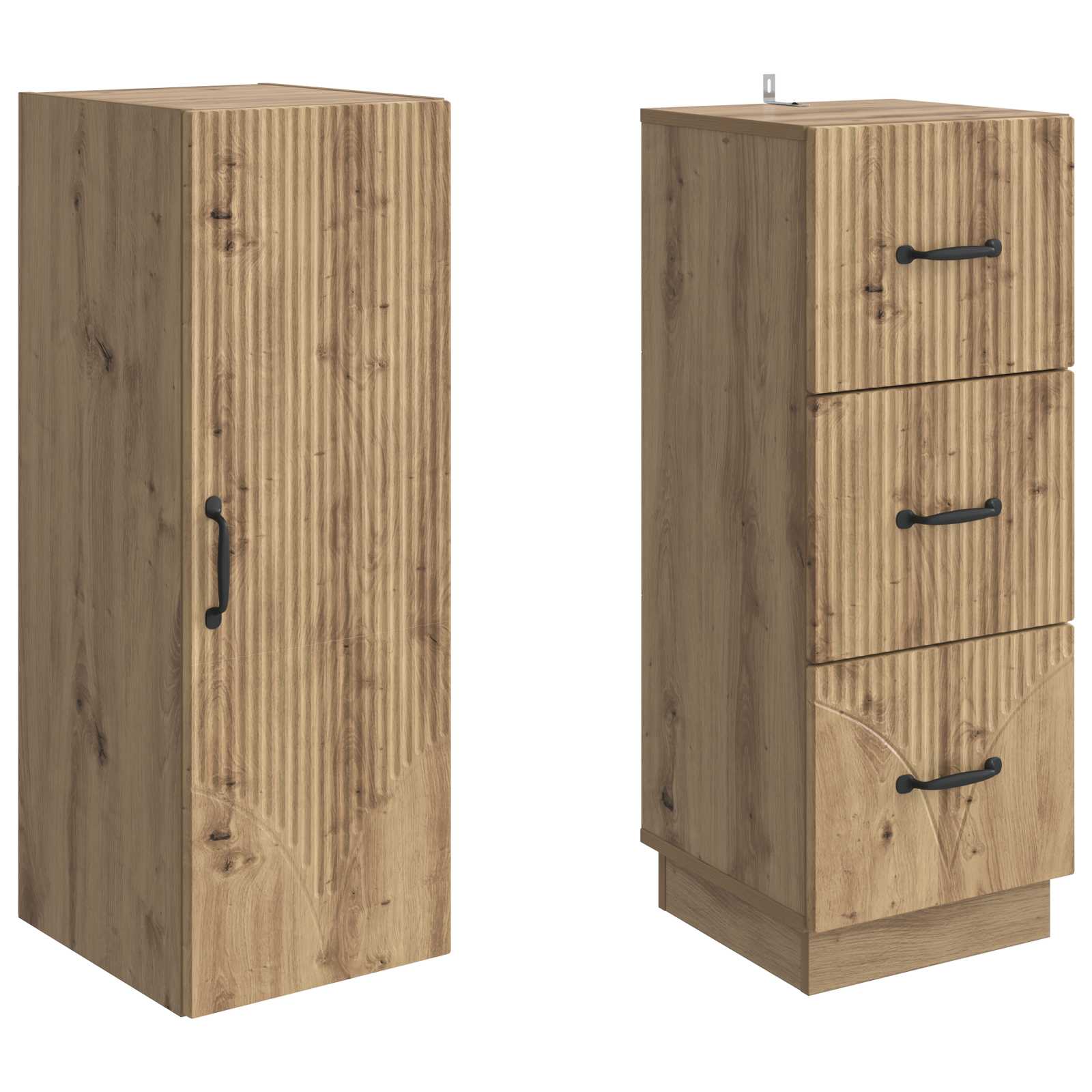 vidaXL Cabinet Set 2 pcs 33 x 34.5 x 87 cm Engineered Wood Artisan Oak 4