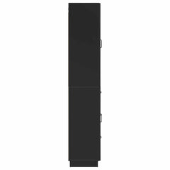 Cabinet Set 2 pcs Engineered Wood Black