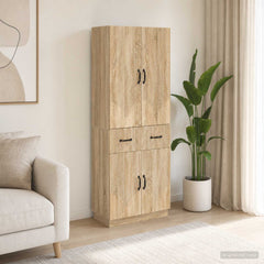 Cabinet Set 2 pcs Engineered Wood Sonoma oak