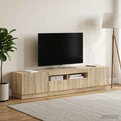 LED TV Cabinet HOORN 3 pcs Engineered Wood Sonoma oak 81 cm