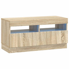 LED TV Cabinet HOORN 3 pcs Engineered Wood Sonoma oak 81 cm