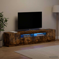 LED TV Cabinet HOORN 3 pcs Engineered Wood Smoked oak 100 cm