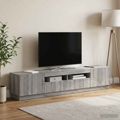 LED TV Cabinet HOORN 3 pcs Engineered Wood Grey sonoma 100 cm