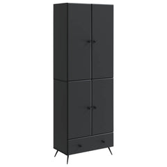 Cabinet Set 2 pcs Engineered Wood Black