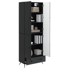 Cabinet Set 2 pcs Engineered Wood Black