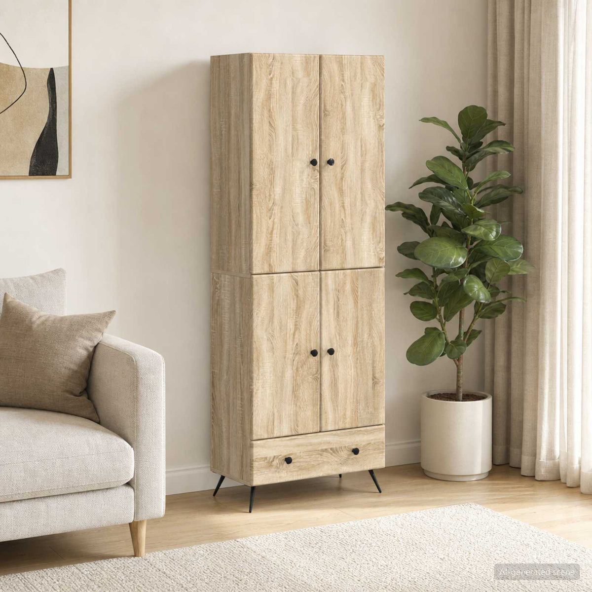 Cabinet Set 2 pcs Engineered Wood Sonoma oak