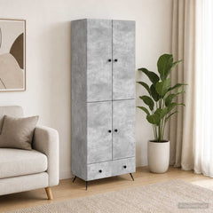 Cabinet Set 2 pcs Engineered Wood Concrete grey