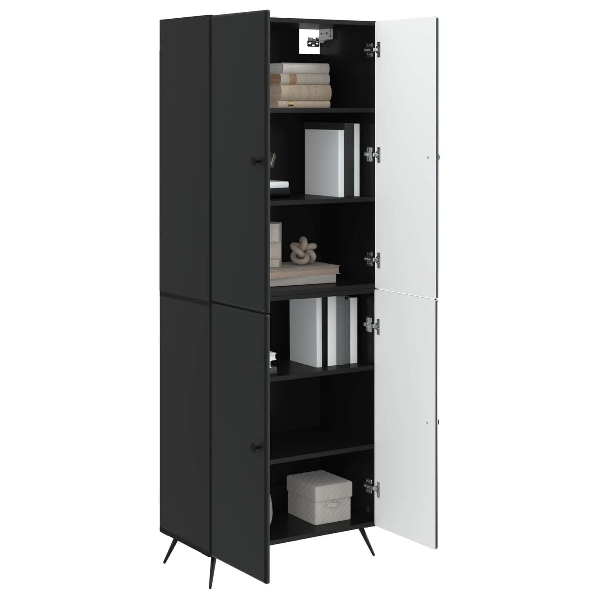 Cabinet Set 2 pcs Engineered Wood Black