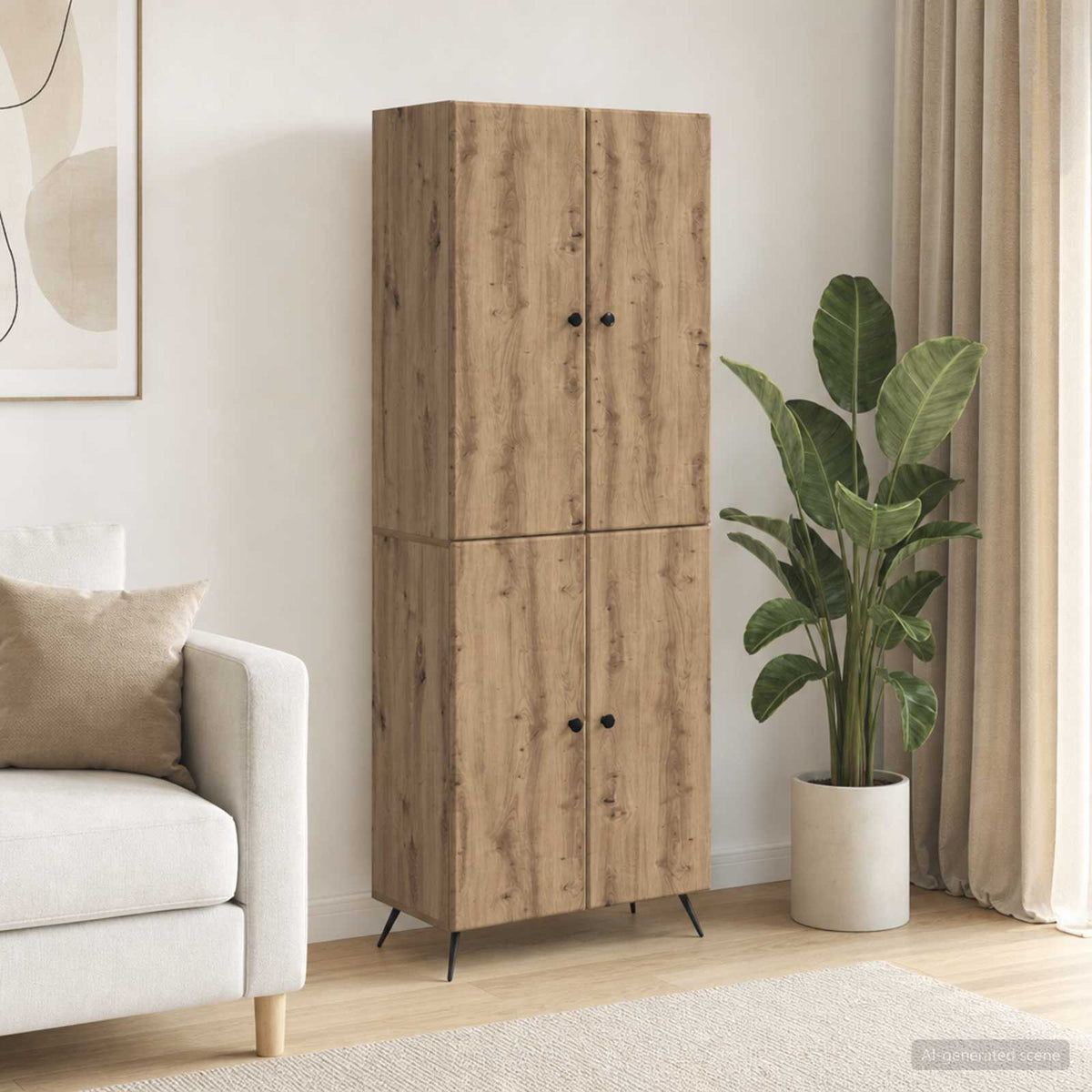Cabinet Set 2 pcs Engineered Wood Artisan oak