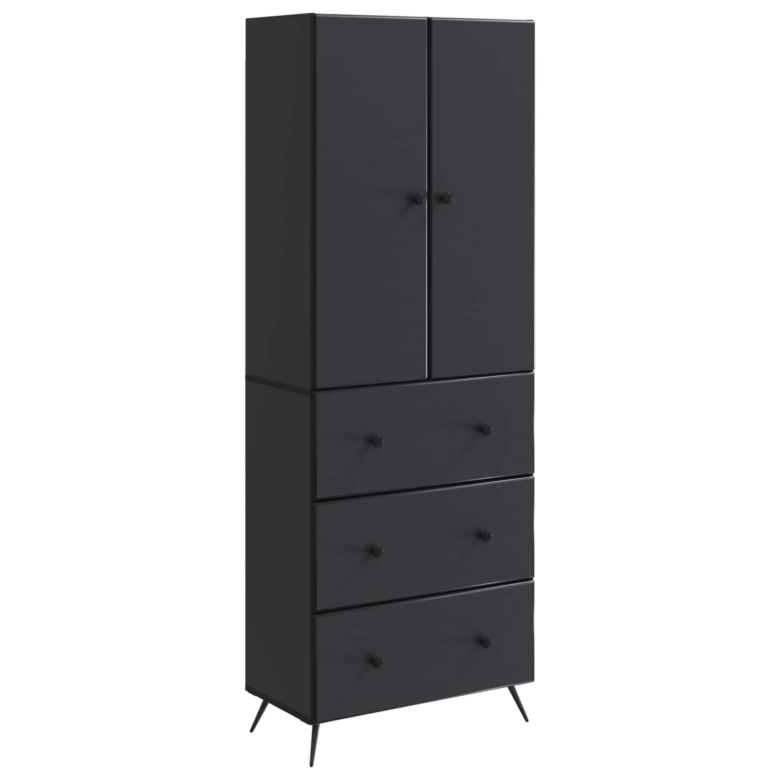 vidaXL Cabinet Set 2 pcs 66 x 34.5 x 90 cm Engineered Wood Black 2