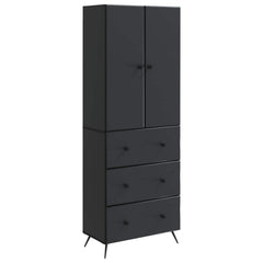 vidaXL Cabinet Set 2 pcs 66 x 34.5 x 90 cm Engineered Wood Black 2