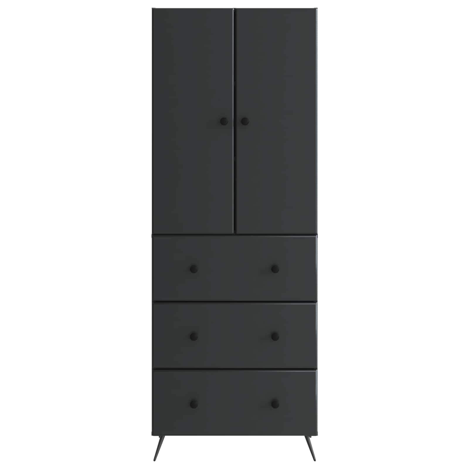 vidaXL Cabinet Set 2 pcs 66 x 34.5 x 90 cm Engineered Wood Black 5