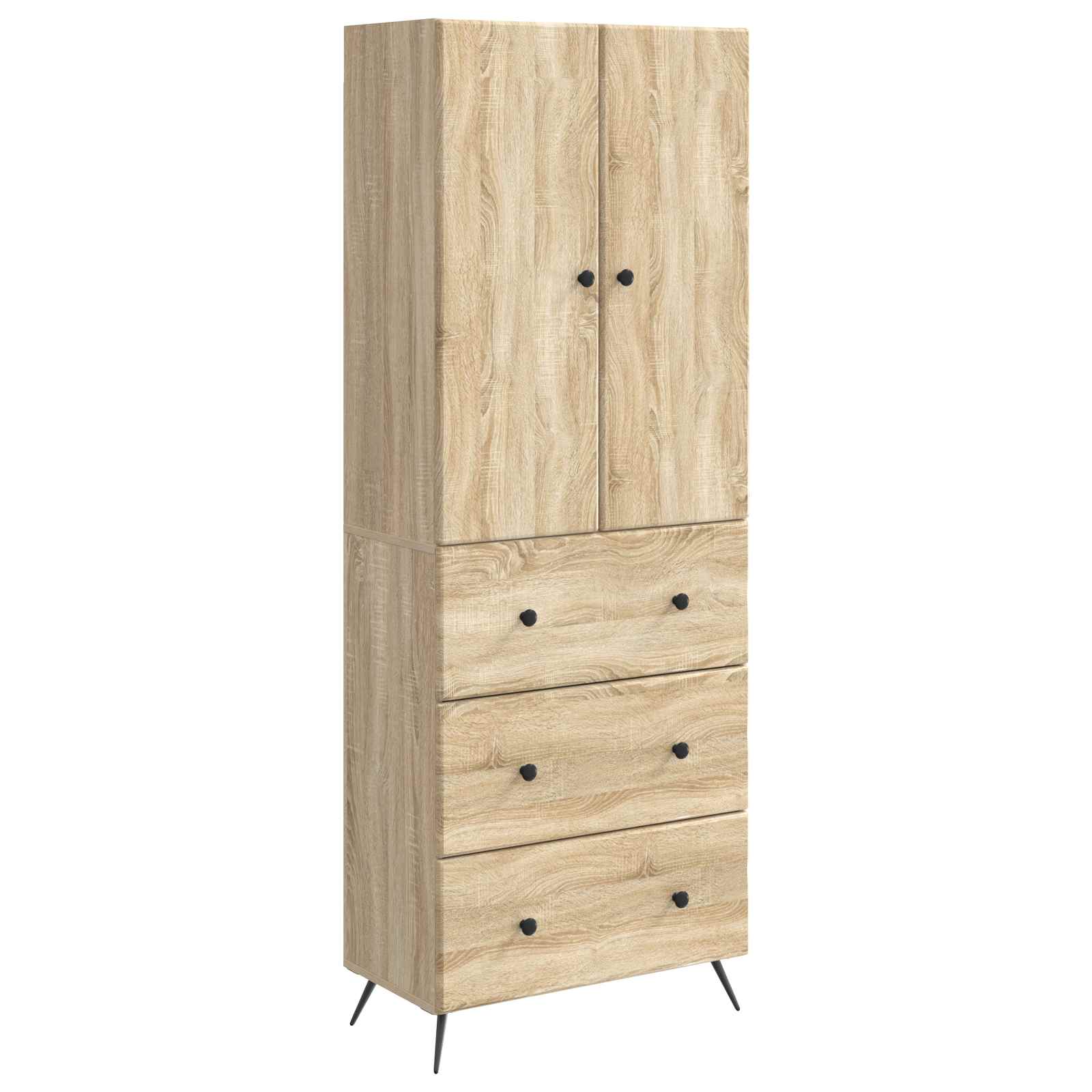 vidaXL Cabinet Set 2 pcs 66 x 34.5 x 90 cm Engineered Wood Sonoma Oak 2