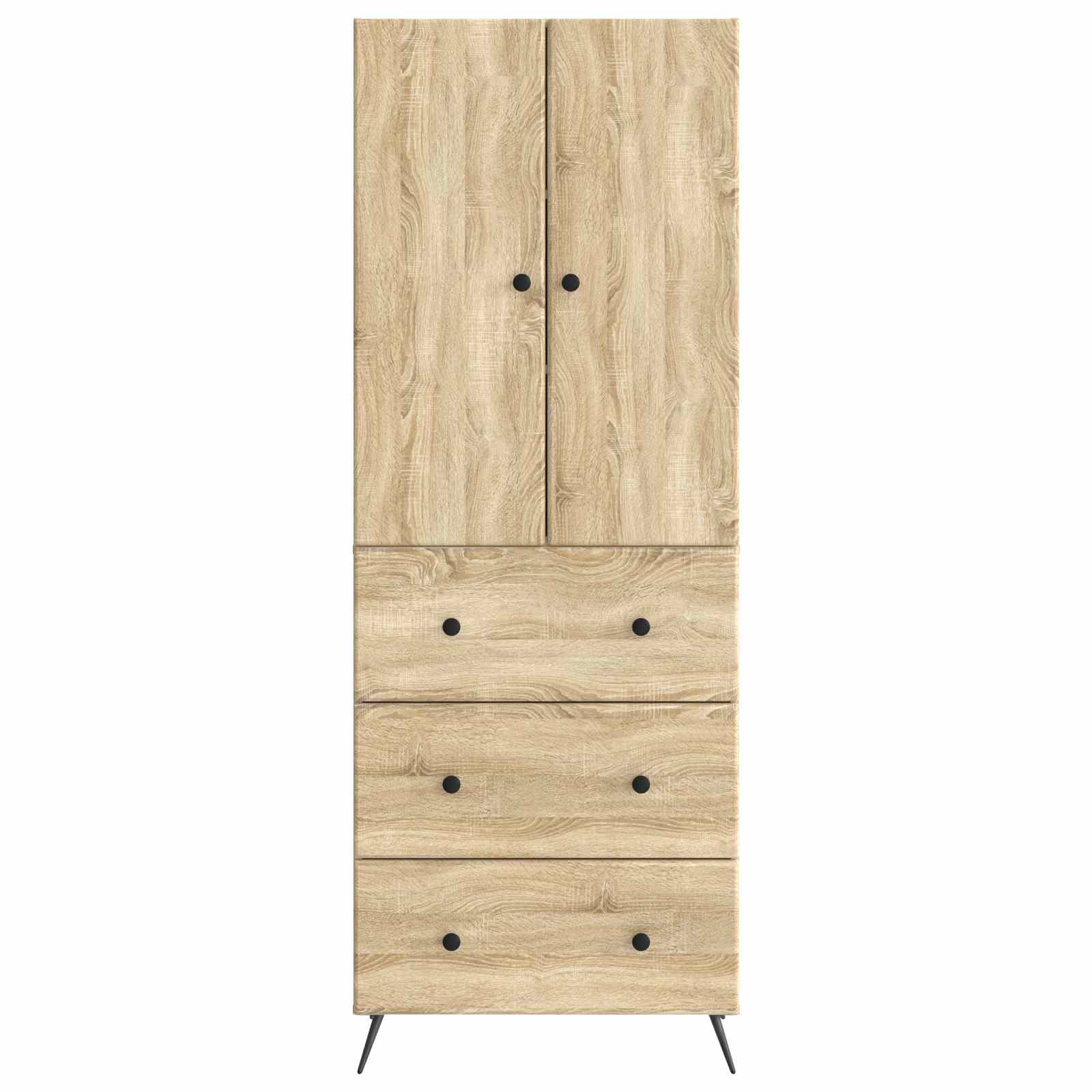 vidaXL Cabinet Set 2 pcs 66 x 34.5 x 90 cm Engineered Wood Sonoma Oak 5