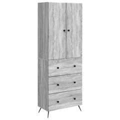 vidaXL Cabinet Set 2 pcs 66 x 34.5 x 90 cm Engineered Wood Grey Sonoma 2