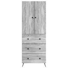 vidaXL Cabinet Set 2 pcs 66 x 34.5 x 90 cm Engineered Wood Grey Sonoma 5