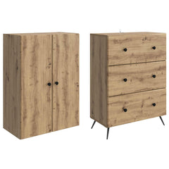 vidaXL Cabinet Set 2 pcs 66 x 34.5 x 90 cm Engineered Wood Artisan Oak 4