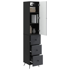 vidaXL Cabinet Set 2 pcs 34.5 x 34.5 x 90 cm Engineered Wood Black 3
