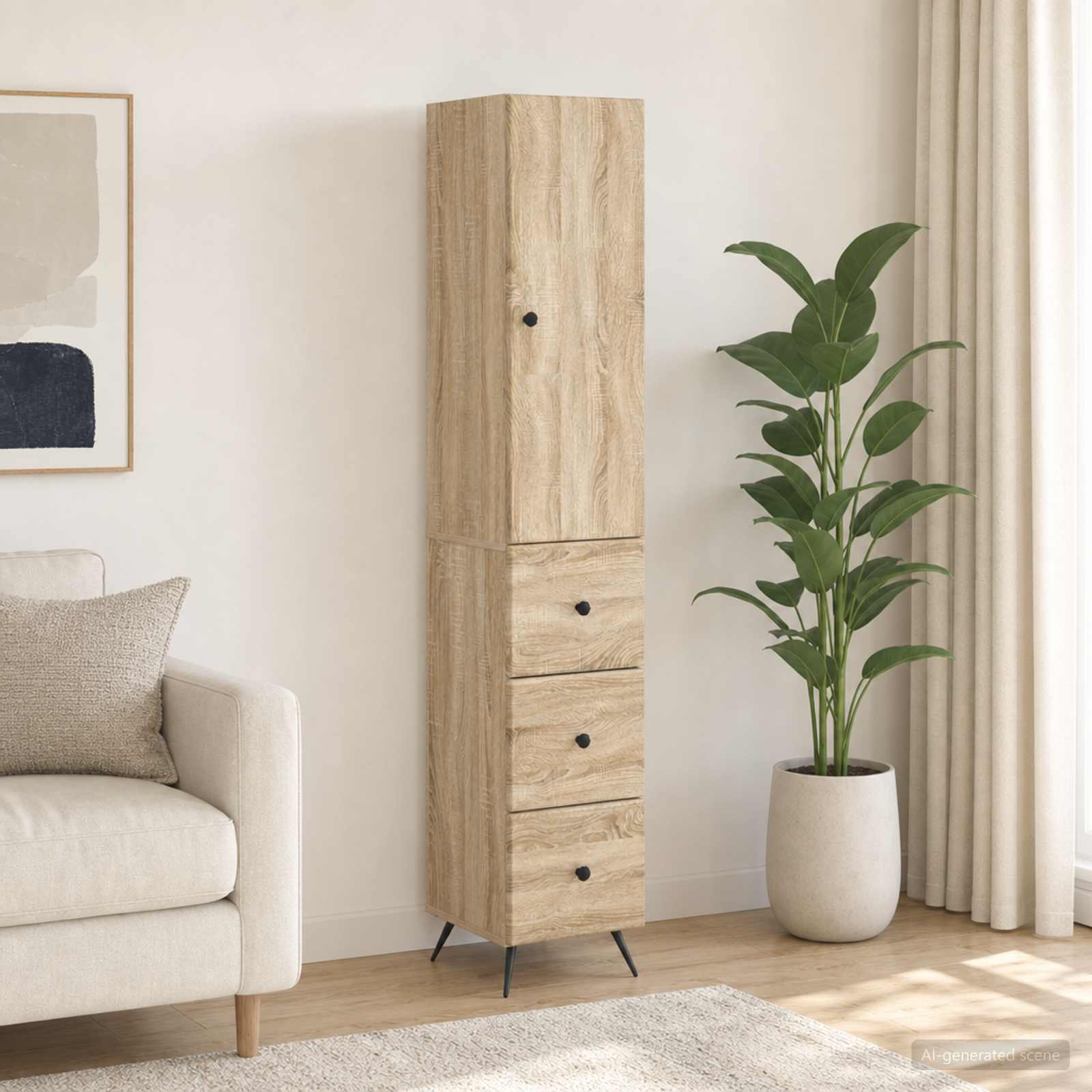 vidaXL Cabinet Set 2 pcs 34.5 x 34.5 x 90 cm Engineered Wood 1