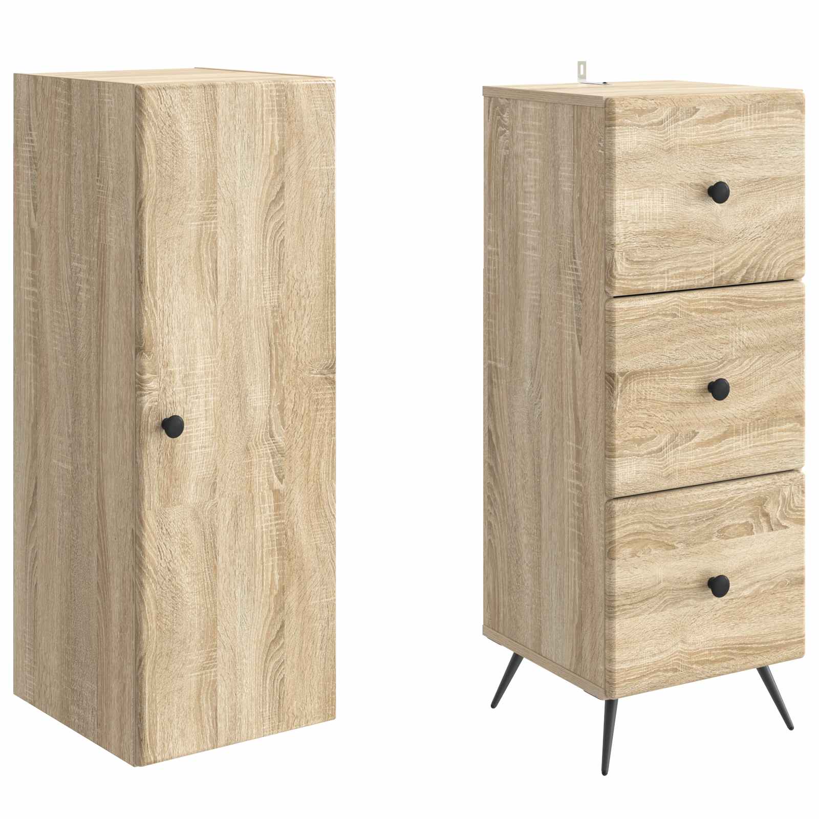 vidaXL Cabinet Set 2 pcs 34.5 x 34.5 x 90 cm Engineered Wood 4