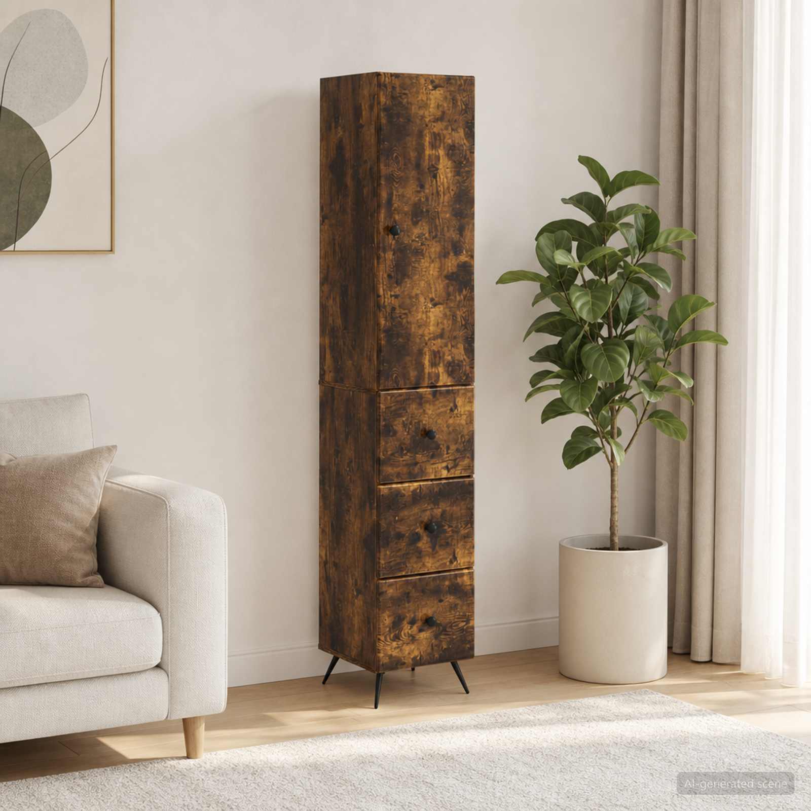 vidaXL Cabinet Set 2 pcs 34.5 x 34.5 x 90 cm Engineered Wood 1