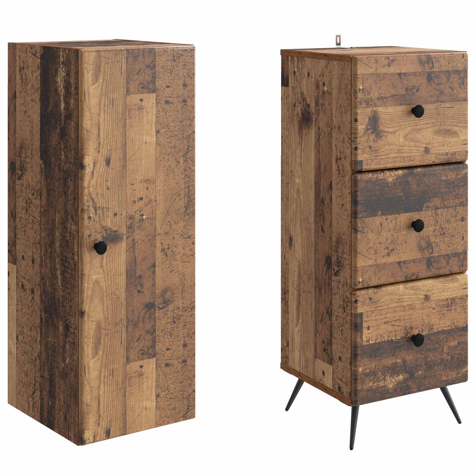 vidaXL Cabinet Set 2 pcs 34.5 x 34.5 x 90 cm Engineered Wood Old Wood 4
