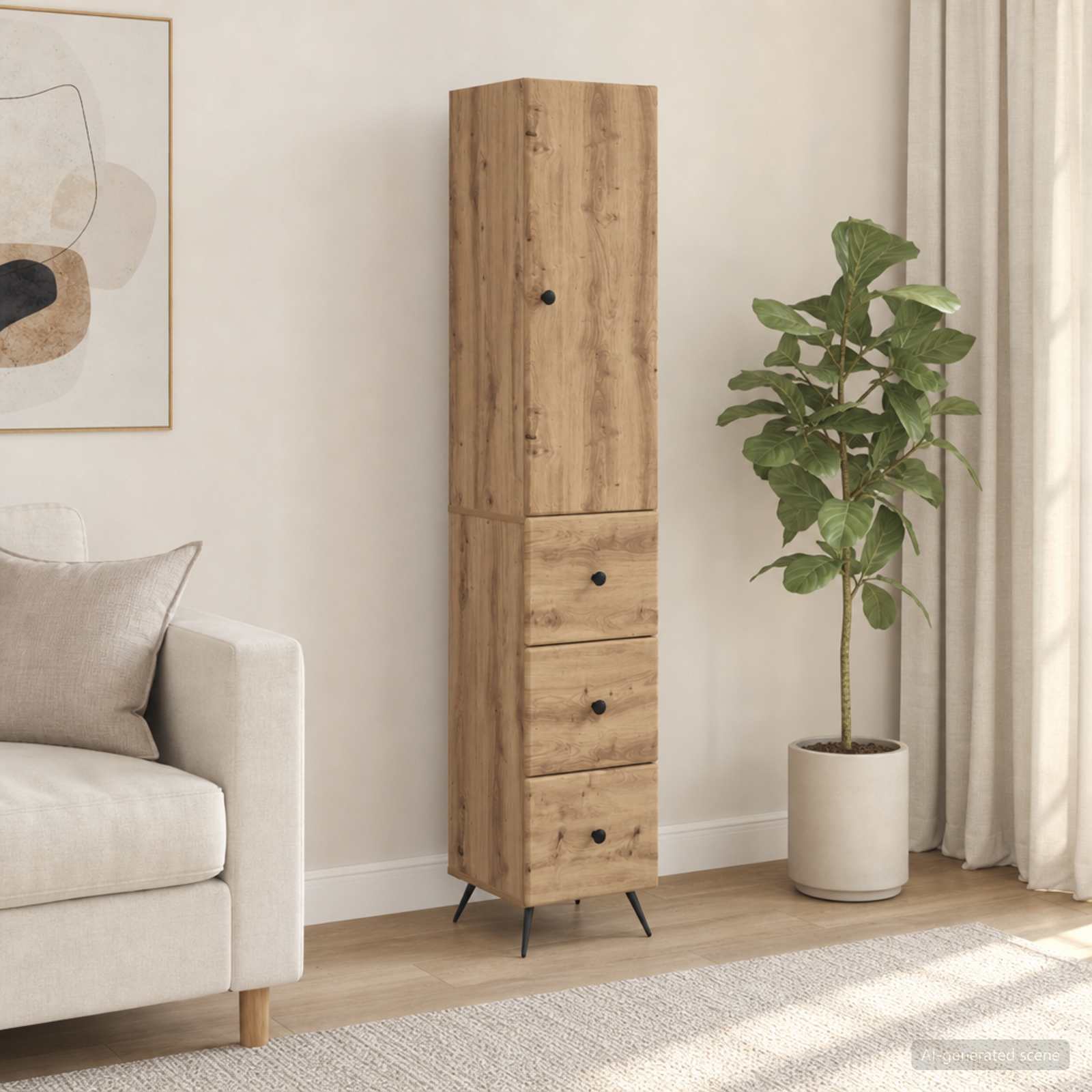 vidaXL Cabinet Set 2 pcs 34.5 x 34.5 x 90 cm Engineered Wood 1