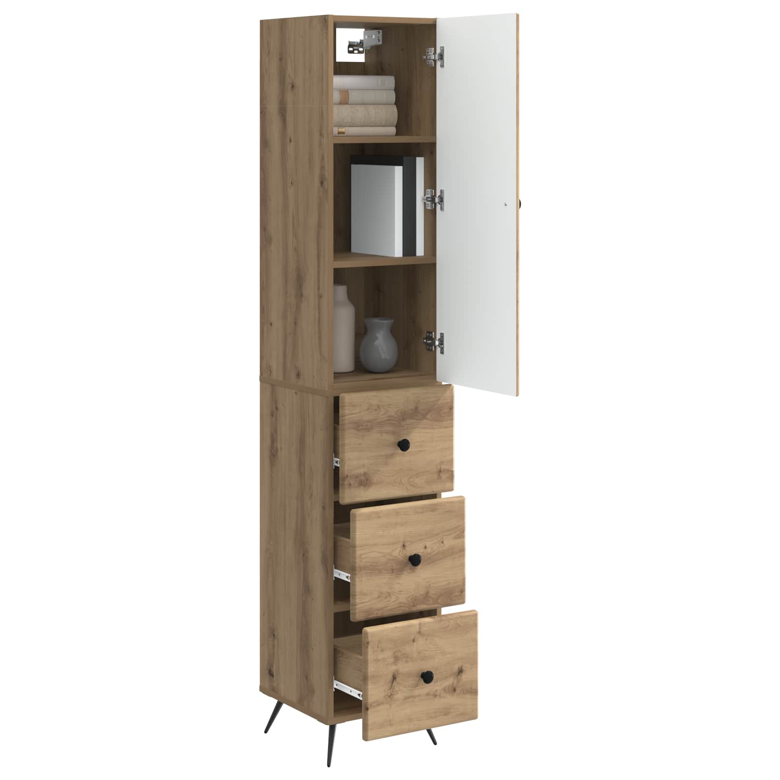 vidaXL Cabinet Set 2 pcs 34.5 x 34.5 x 90 cm Engineered Wood 3
