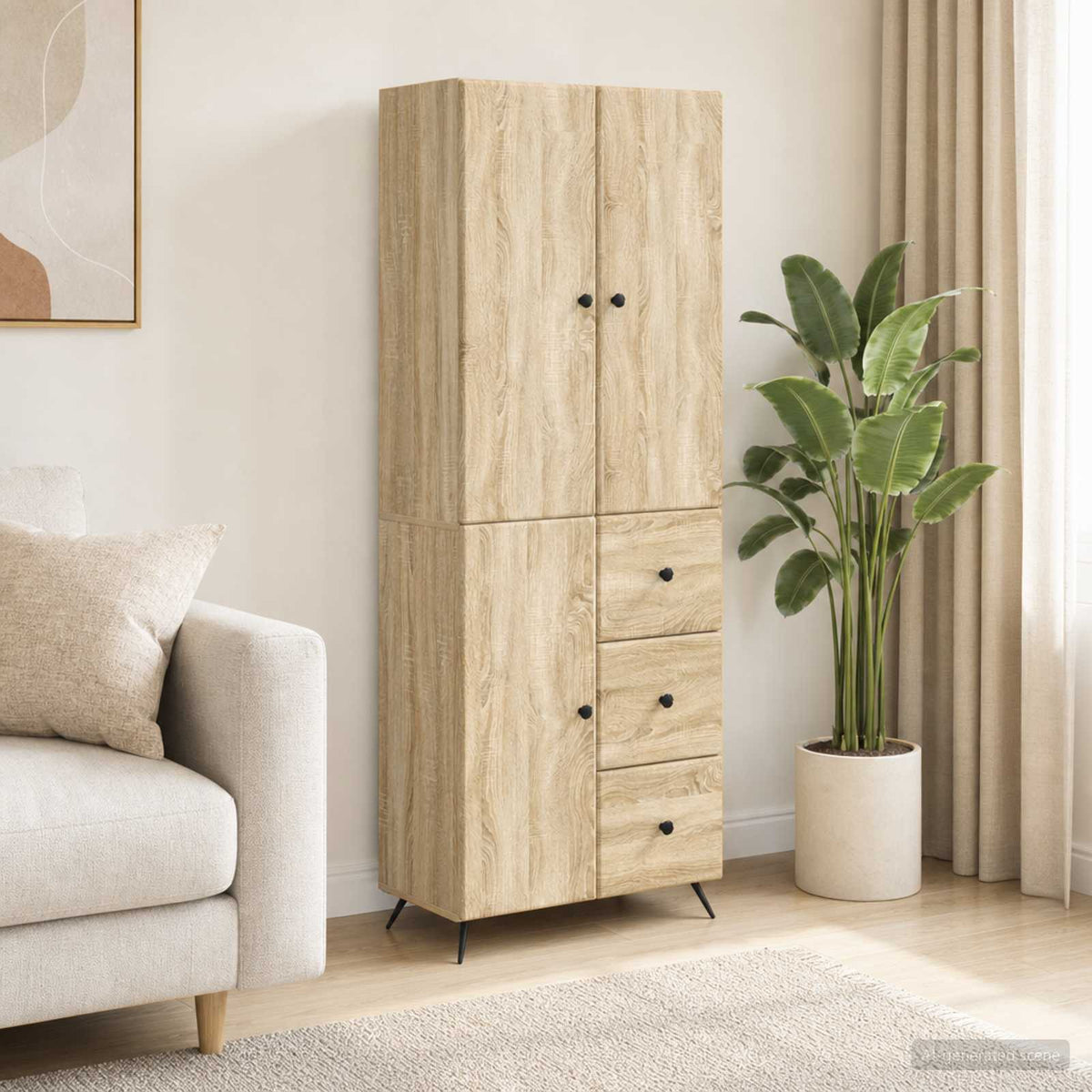 Cabinet Set 2 pcs Engineered Wood Sonoma oak