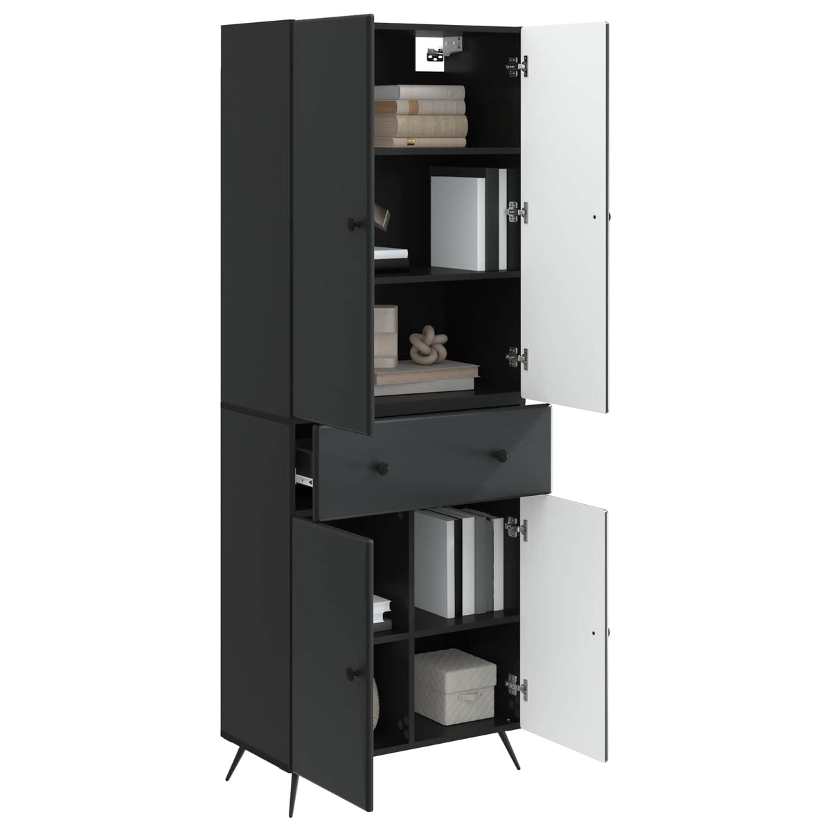 vidaXL 2 pcs Black 3