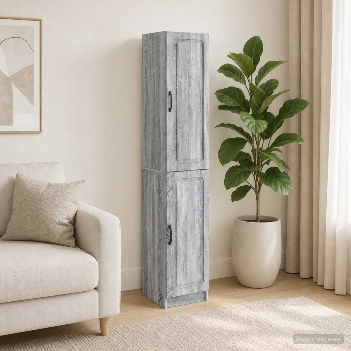 Cabinet Set 2 pcs Engineered Wood Grey sonoma