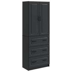 vidaXL Cabinet Set 2 pcs 66 x 34.5 x 87 cm Engineered Wood Black 2