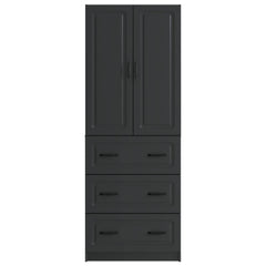 vidaXL Cabinet Set 2 pcs 66 x 34.5 x 87 cm Engineered Wood Black 5