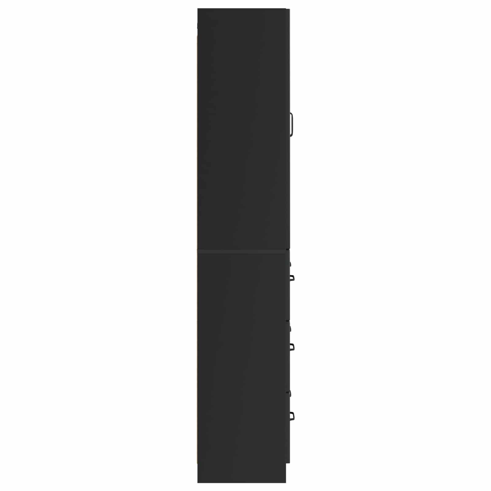 vidaXL Cabinet Set 2 pcs 66 x 34.5 x 87 cm Engineered Wood Black 6
