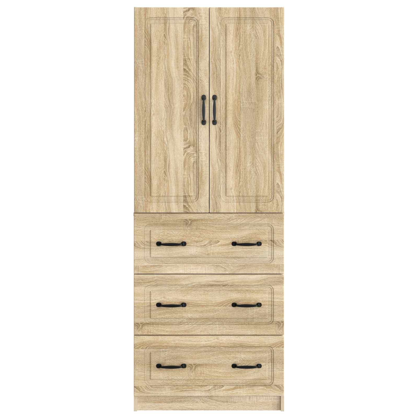 vidaXL Cabinet Set 2 pcs 66 x 34.5 x 87 cm Engineered Wood Sonoma Oak 5