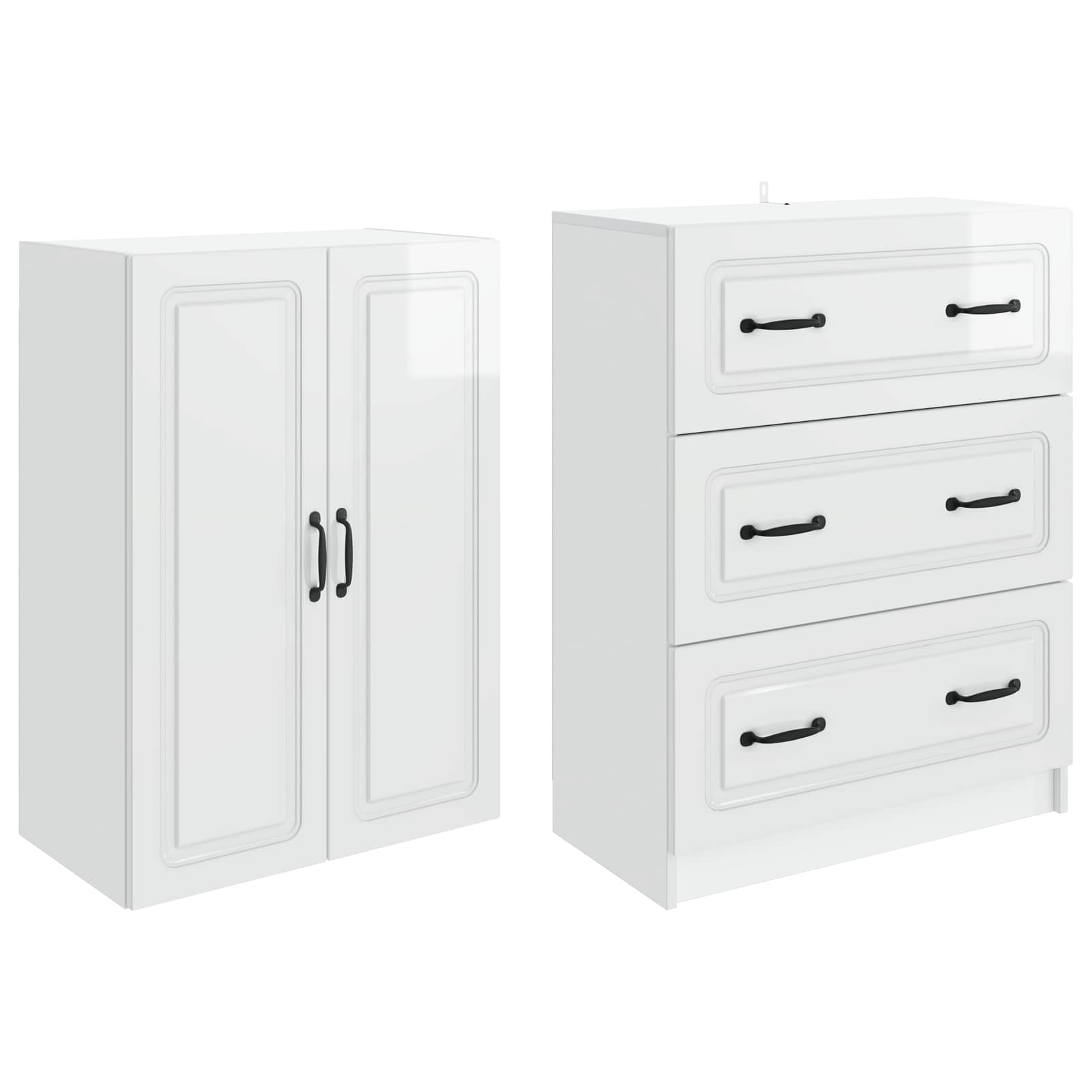 vidaXL Cabinet Set 2 pcs 66 x 34.5 x 87 cm Engineered Wood 4
