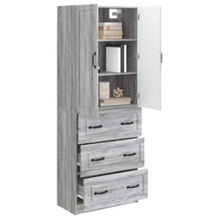 vidaXL Cabinet Set 2 pcs 66 x 34.5 x 87 cm Engineered Wood Grey Sonoma 3