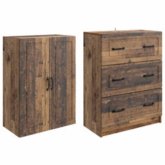 vidaXL Cabinet Set 2 pcs 66 x 34.5 x 87 cm Engineered Wood Old Wood 4