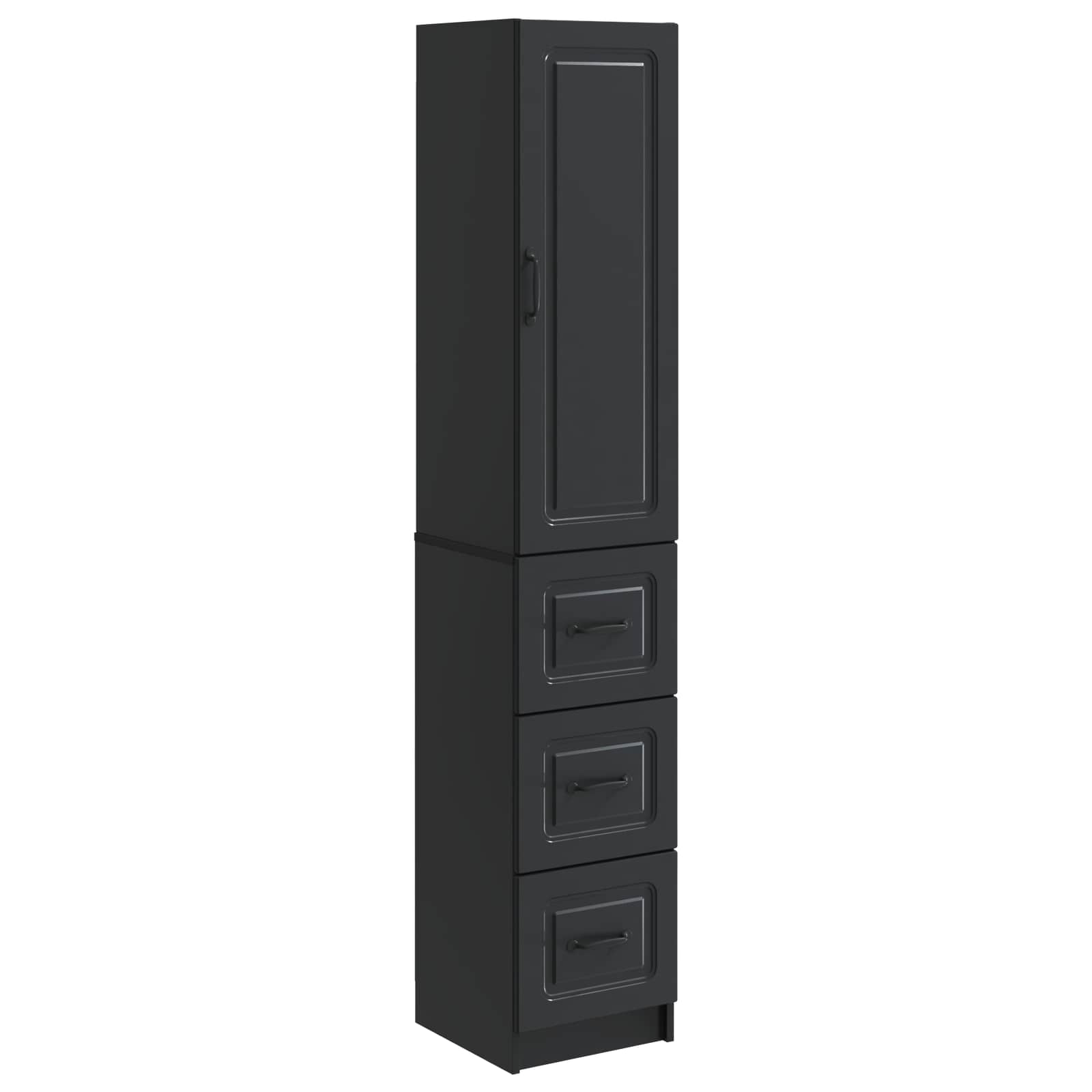 vidaXL Cabinet Set 2 pcs 33 x 34.5 x 87 cm Engineered Wood Black 2