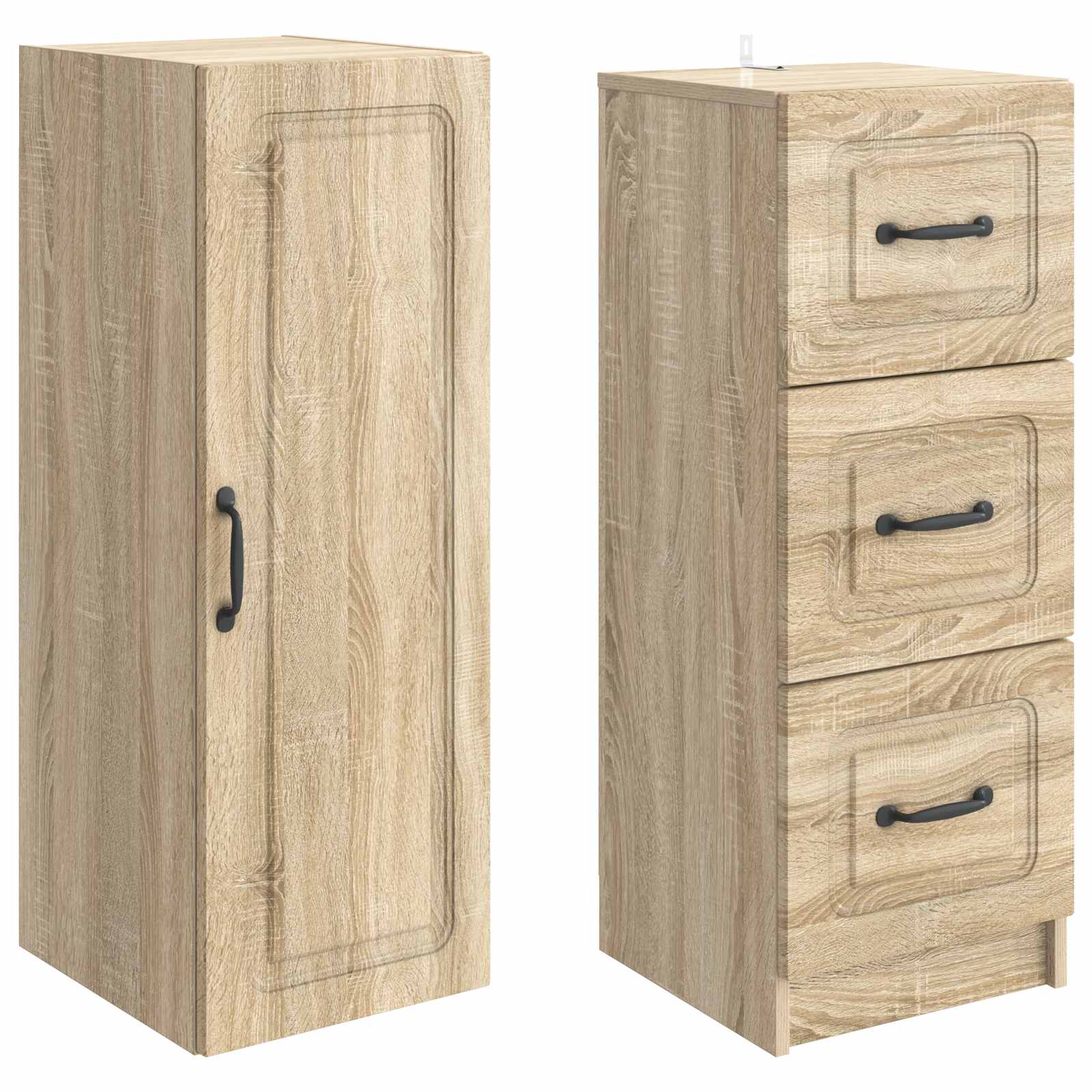 vidaXL Cabinet Set 2 pcs 33 x 34.5 x 87 cm Engineered Wood Sonoma Oak 4