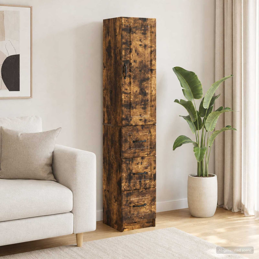 Cabinet Set 2 pcs Engineered Wood Smoked Oak