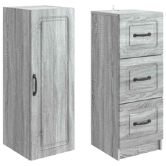 vidaXL Cabinet Set 2 pcs 33 x 34.5 x 87 cm Engineered Wood Grey Sonoma 4